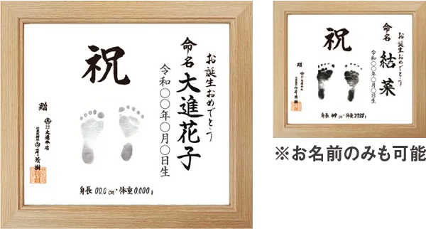 額付オリジナル足形色紙イメージ
